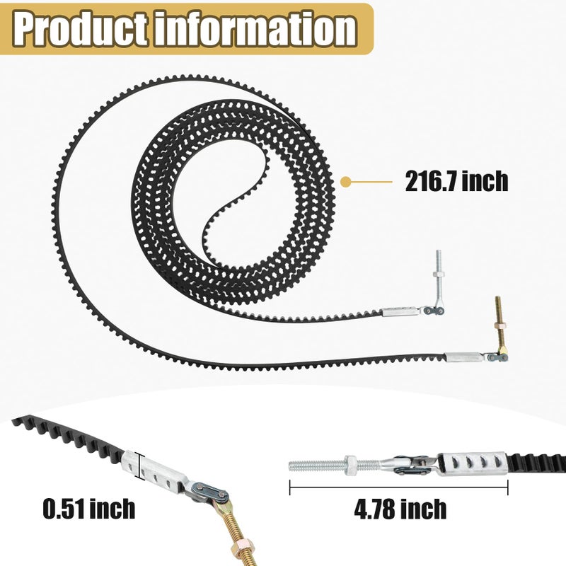 Vanesa 39354R.S 7 Ft High Garage Door Belt Compatible with Genie 7055  2055  7155  1055  1155  3055  3053  3155d  SilentMax  SilentMax Garage Opener  Replacement Genie Belt - Image 3